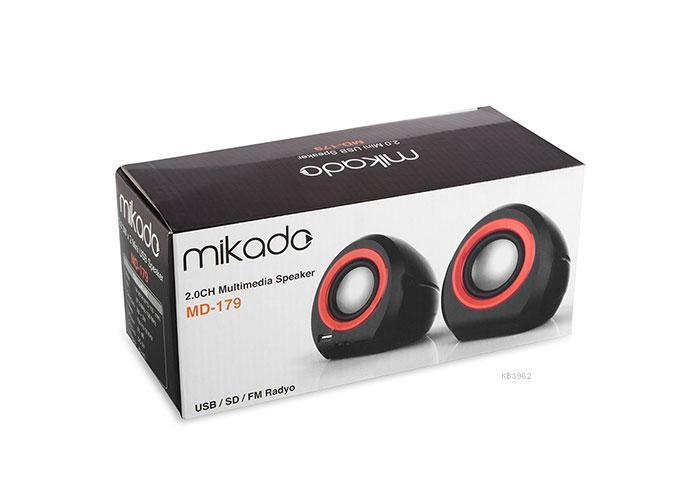 Mikado 2.0 Beyaz/Mavi Usb+SD+FM Radyolu Speaker MD-179