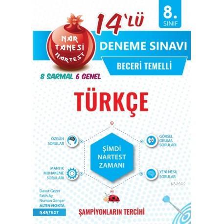 Nartest Yayınları 8. Sınıf Türkçe 14 lü Nar Tanesi Beceri Temelli Deneme Nartest 