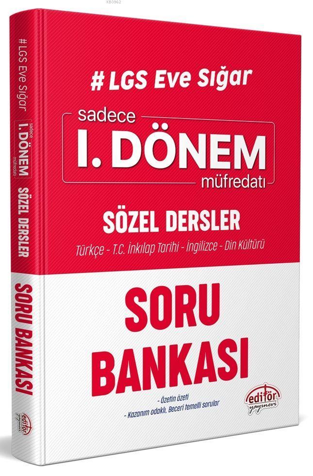  Editör Yayınları 8 Sınıf LGS Eve Sığar 1 Dönem Sözel Dersler Soru Bankası Editör | Kolektif | Editör Yayınevi | 9786052801901 