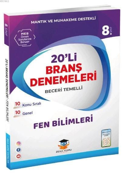 Zeka Küpü Yayınları 8. Sınıf LGS Fen Bilimleri 20 li Branş Denemeleri Zeka Küpü 