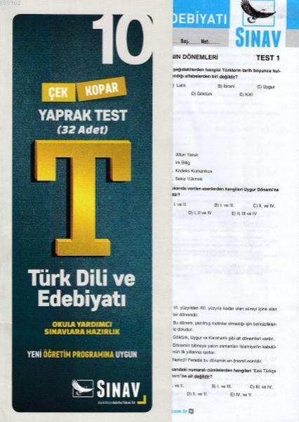 10. Sınıf Türk Dili ve Edebiyatı Yaprak Test