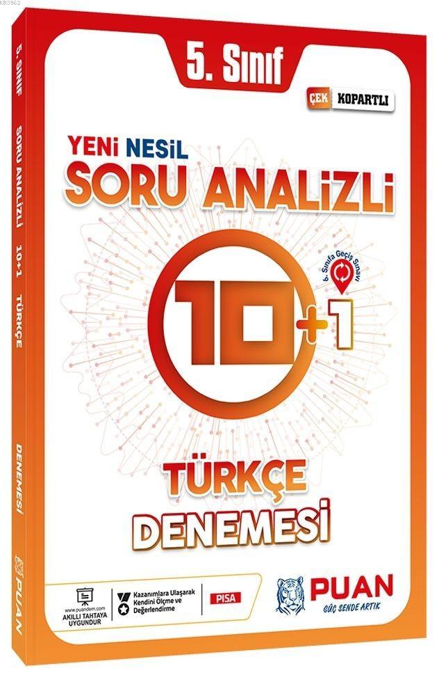Puan Yayınları 5. Sınıf Türkçe Yeni Nesil Soru Analizli 10+1 Deneme Puan 