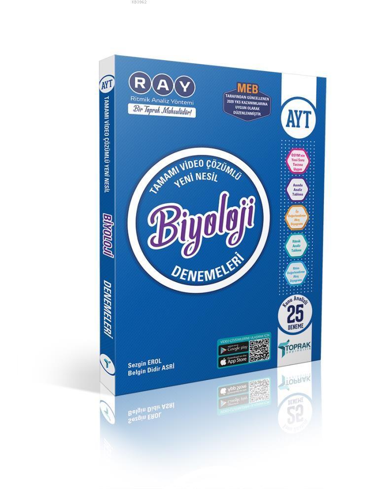  Toprak Yayınları AYT Biyoloji 25 Deneme 2020 Özel Toprak | Toprak Yayınları | 9786257972123 