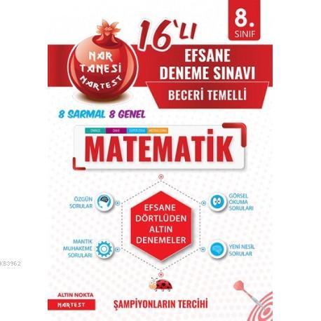 Nartest Yayınları 8. Sınıf Matematik 16 lı Efsane Deneme Sınavı Nartest 