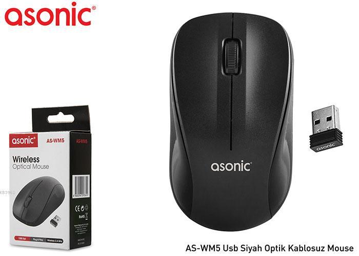 Asonic Siyah Optik Kablosuz Mouse As-Wm5