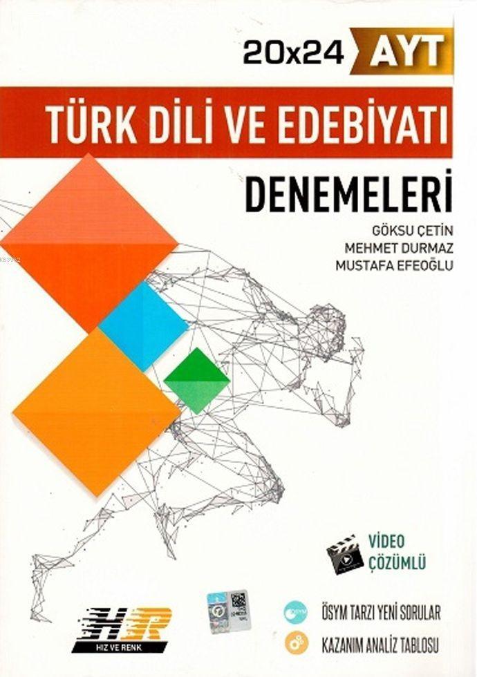 Hız ve Renk Yayınları AYT Türk Dili ve Edebiyatı 20x24 Denemeleri Hız ve Renk 