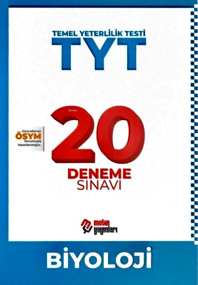 Metin Yayınları TYT Biyoloji 20 Deneme Sınavı Metin 