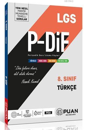 Puan Yayınları 8. Sınıf LGS Türkçe P-DİF Periyodik Ders İzleme Föyleri Puan 