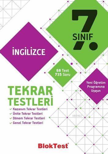  BlokTest Yayınları 7 Sınıf İngilizce Tekrar Testleri BlokTest | Bloktest Yayınları | 9789752418936 