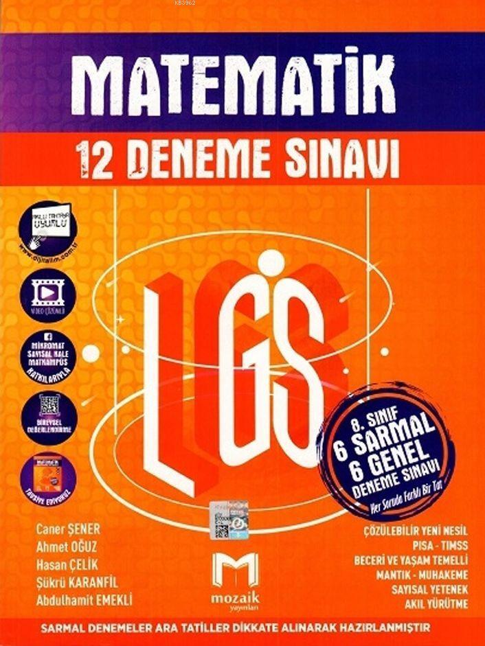 Mozaik Yayınları 8. Sınıf LGS Matematik 12 Deneme Sınavı Mozaik 