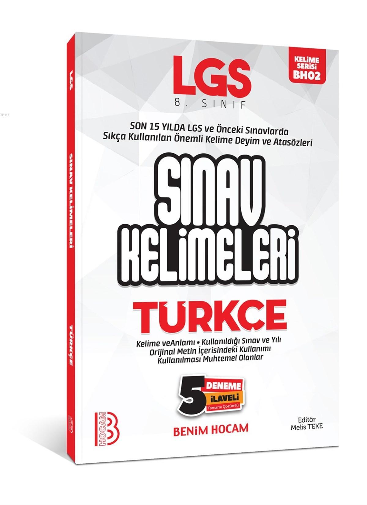 LGS Türkçe Sınav Kelimeleri 5 Deneme İlaveli Benim Hocam Yayınları