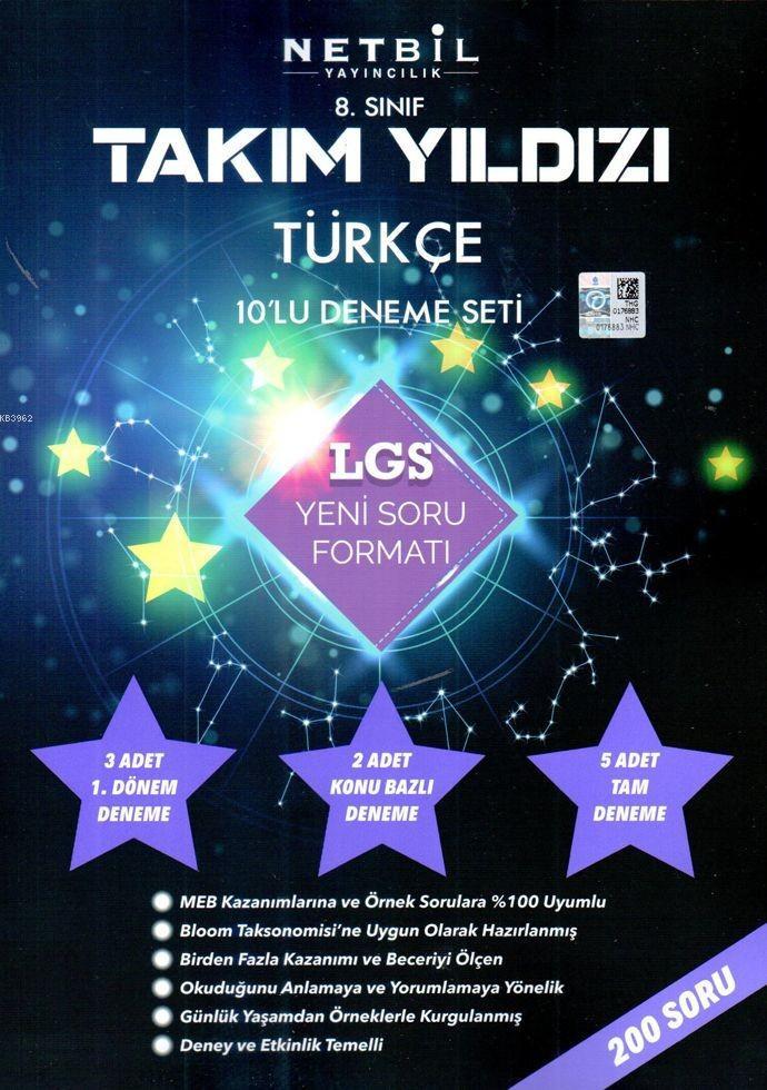 Netbil Yayınları 8. Sınıf LGS Türkçe Takım Yıldızı 10 lu Deneme Seti Netbil 