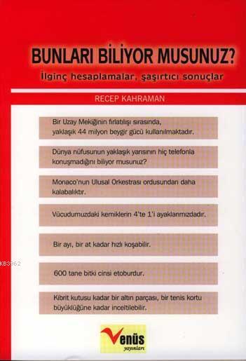 Bunlari Biliyor Musunuz Recep Kahraman 9789756055007 Kitap Besirkitabevi Com Tr