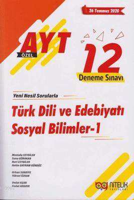 Nitelik Yayınları AYT Türk Dili ve Edebiyatı Sosyal Bilimler 1 12 Deneme Sınavı 2020 Özel Nitelik 