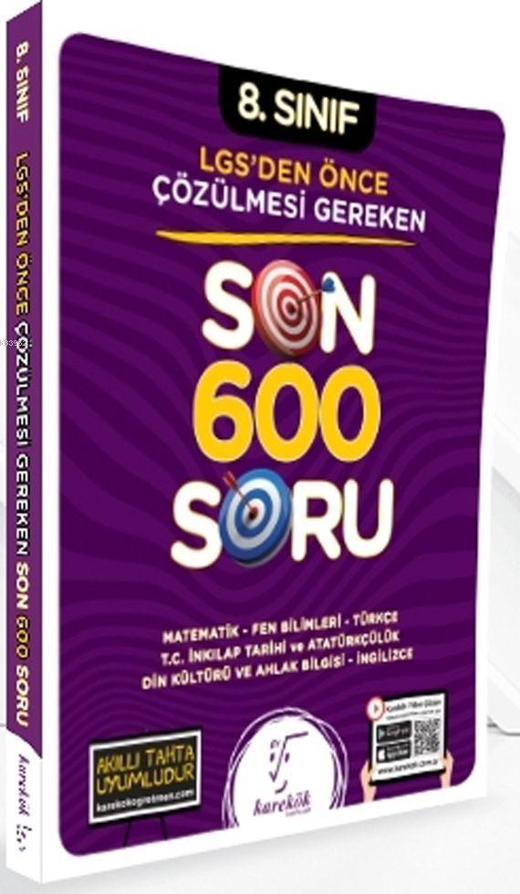 Karekök Yayınları 8. Sınıf LGS den Önce Çözülmesi Gereken Son 600 Soru Karekök 