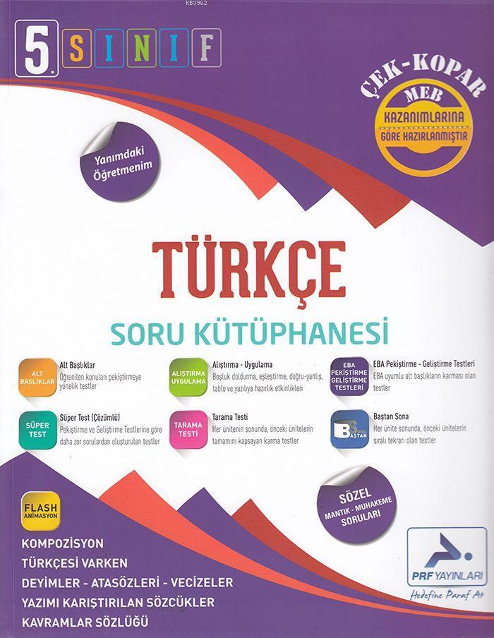 Paraf Yayınları 5. Sınıf Türkçe Soru Kütüphanesi Çek Kopar Paraf 