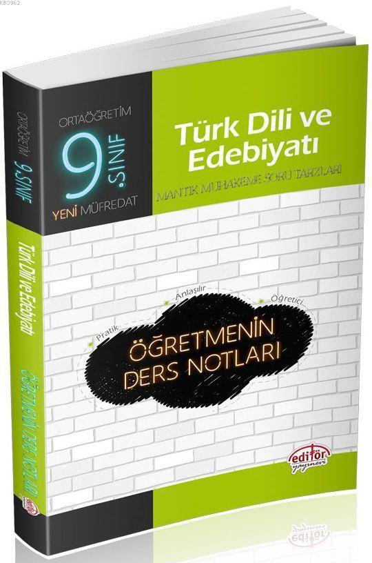 Editör Yayınları 9. Sınıf Türk Dili ve Edebiyatı Öğretmenin Ders Notları Editör 