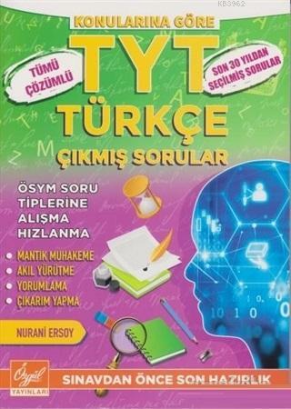 Özgül Yayınları TYT Türkçe Tümü Çözümlü Çıkmış Sorular Özgül 