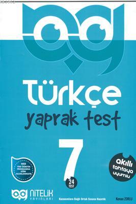 Nitelik - 7. Sınıf Türkçe Yaprak Test *Yeni* 2018-2019