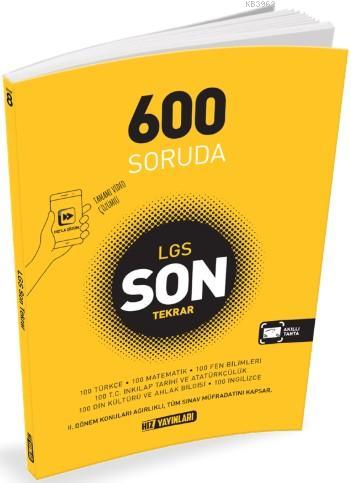 Hız Yayınları 8. Sınıf LGS 600 Soruda Son Tekrar Hız 