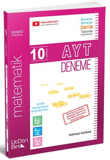  Üç Dört Beş Yayınları AYT Matematik 10 Adet Deneme 2020 Özel Üç Dört Beş | Mehmet Kıvrak | Üç Dört Beş Yayıncılık | 9786058116269 | 