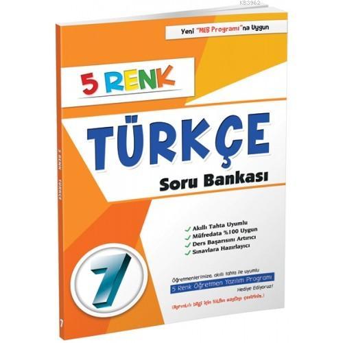 5 Renk Yayınları 7. Sınıf Türkçe Soru Bankası 5 Renk 